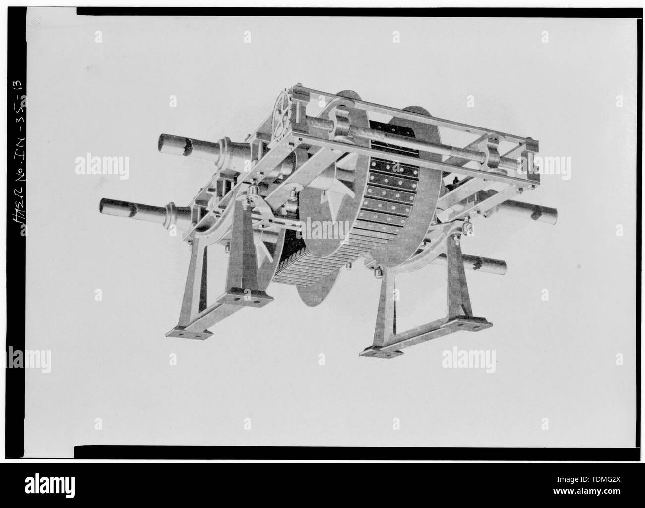 PHOTOCOPY OF PHOTO OF REEVES CLUTCH AND BELT POWER TRANSMISSION SYSTEM - Buckeye Manufacturing Company, Columbia Avenue, Anderson, Madison County, IN; Lambert Brothers Manufacturing Company; Lambert, John William; Boucher, Jack E; Sackheim, Donald; Rosenberg, Robert Stock Photo