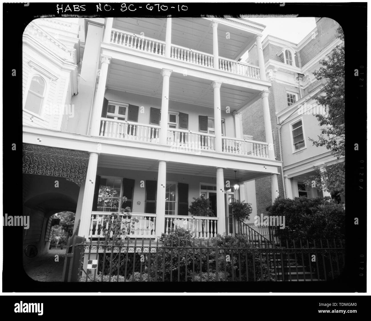 PHOTOGRAMMETRIC IMAGE- PERSPECTIVE VIEW SOUTH, FRONT, ELEVATION - Nathaniel Russell Middleton House, 22 South Battery Street, Charleston, Charleston County, SC Stock Photo