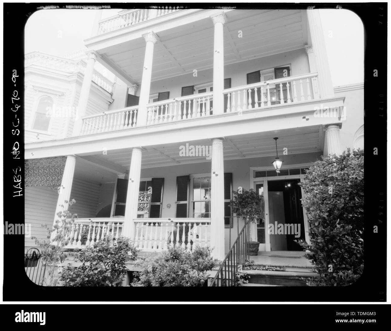 PHOTOGRAMMETRIC IMAGE- PERSPECTIVE VIEW SOUTH, FRONT, ENTRY - Nathaniel Russell Middleton House, 22 South Battery Street, Charleston, Charleston County, SC Stock Photo