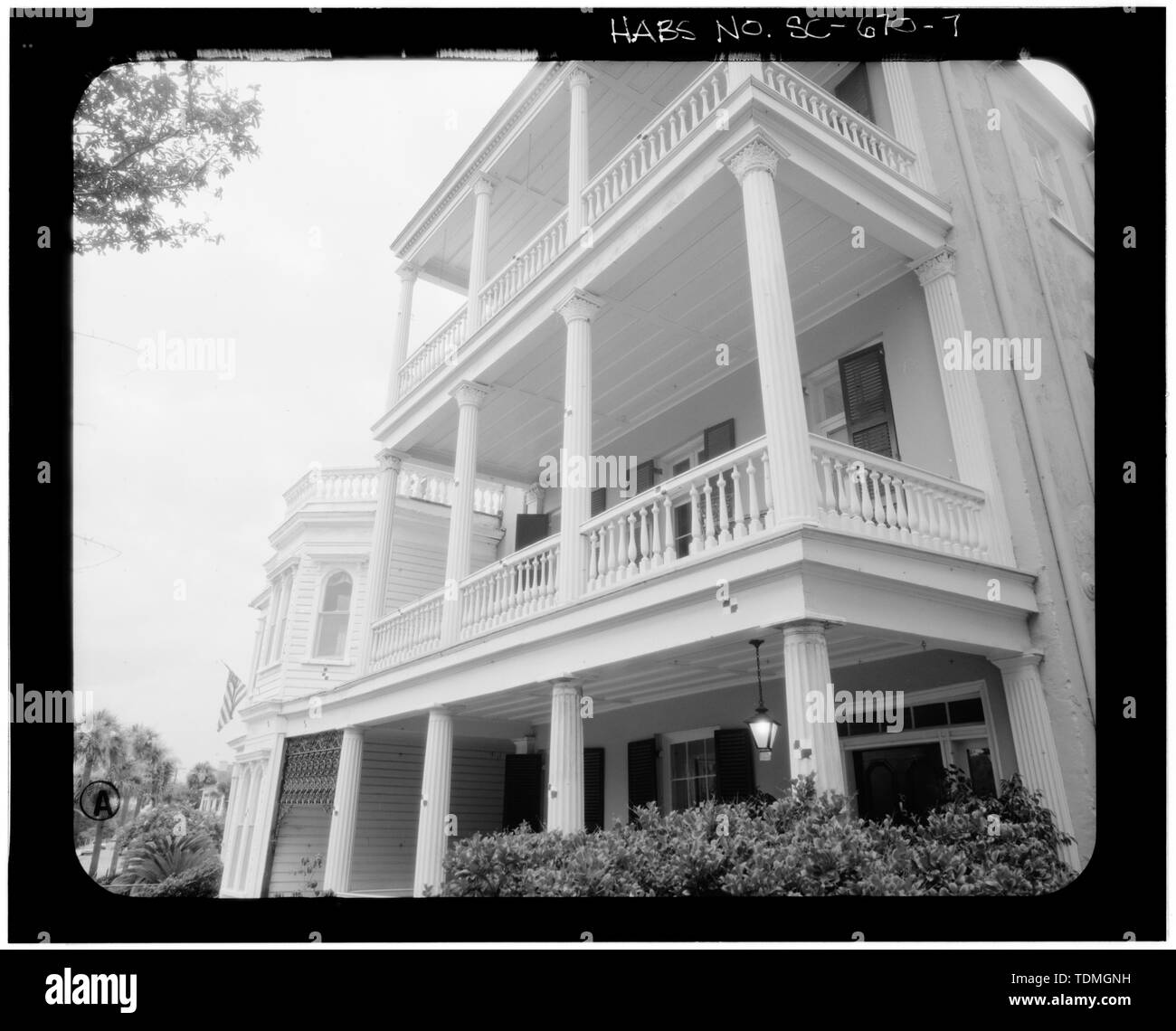 PHOTOGRAMMETRIC IMAGE- PERSPECTIVE VIEW SOUTHEAST CORNER - Nathaniel Russell Middleton House, 22 South Battery Street, Charleston, Charleston County, SC Stock Photo