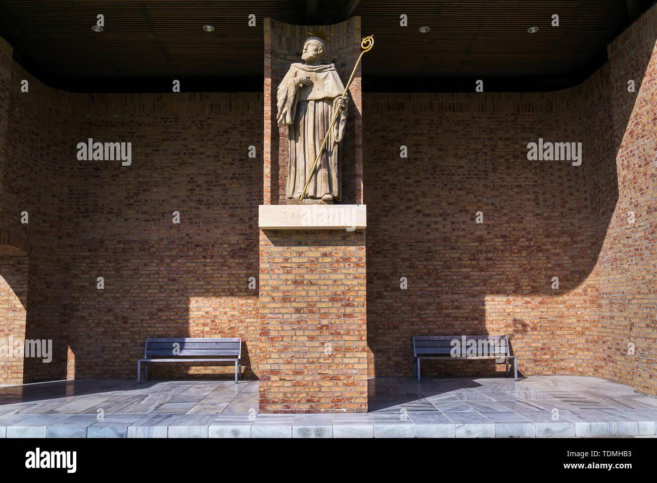 Saint Bernardus in public gallery of Saints before Pilgrimage Basilica