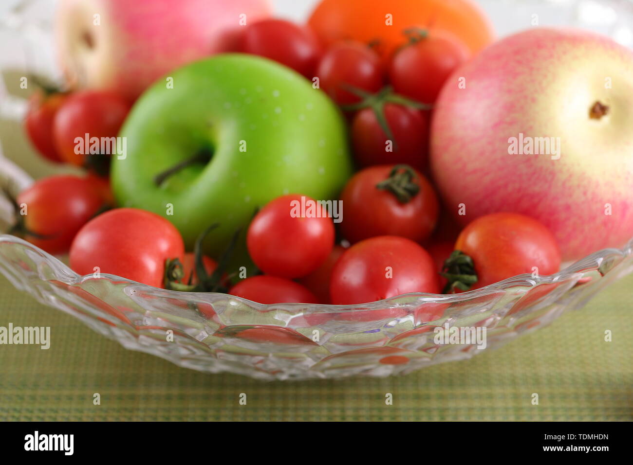 Glass fruit plate with fruit Stock Photo Alamy