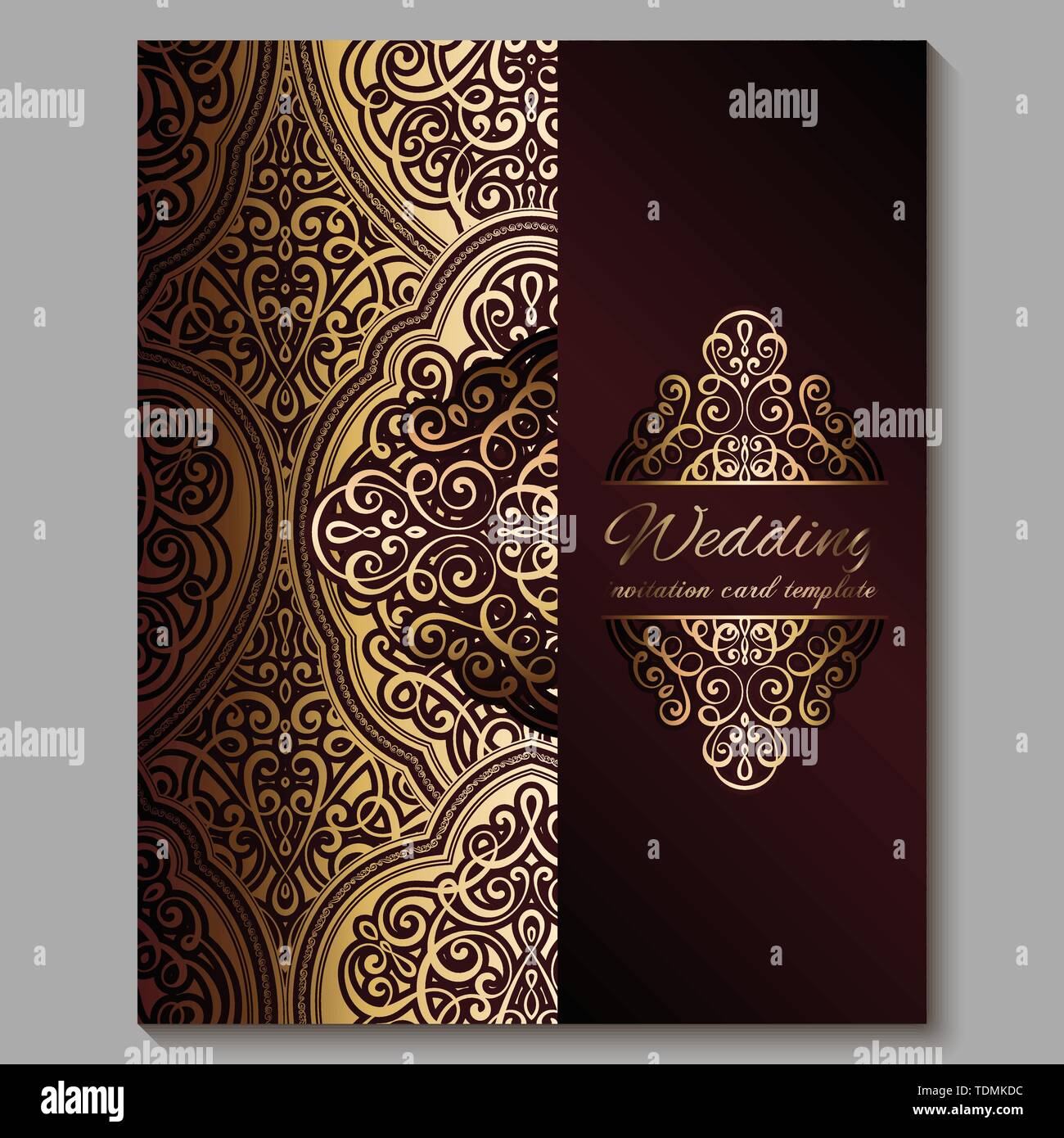 Wedding Invitation Card With Gold Shiny Eastern And Baroque Rich Foliage Royal Red Ornate Islamic Background For Your Design Islam Arabic Indian Stock Vector Image Art Alamy