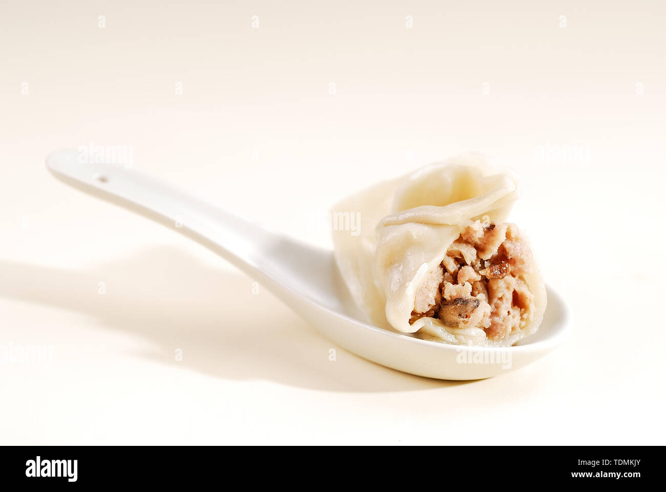 Shiitake mushroom fresh meat soup wonton Stock Photo Alamy