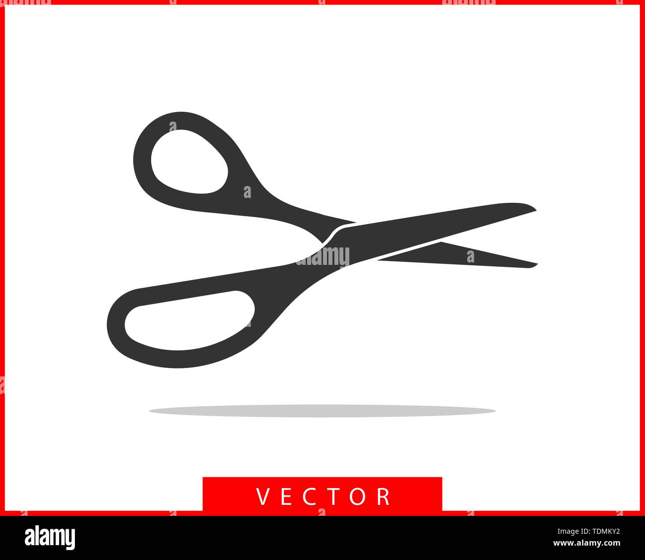 Scissor icon. Scissors vector design element or logo template. Black and white silhouette isolated. Stock Vector