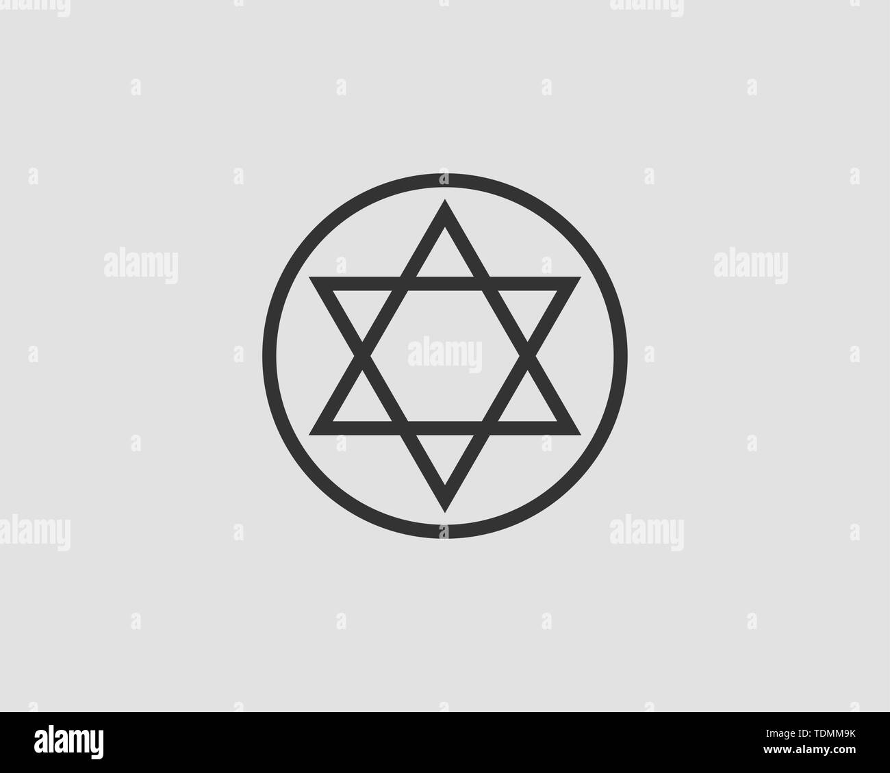 Jewish Star of David icon. Vector six pointed stars symbol. Stock Vector