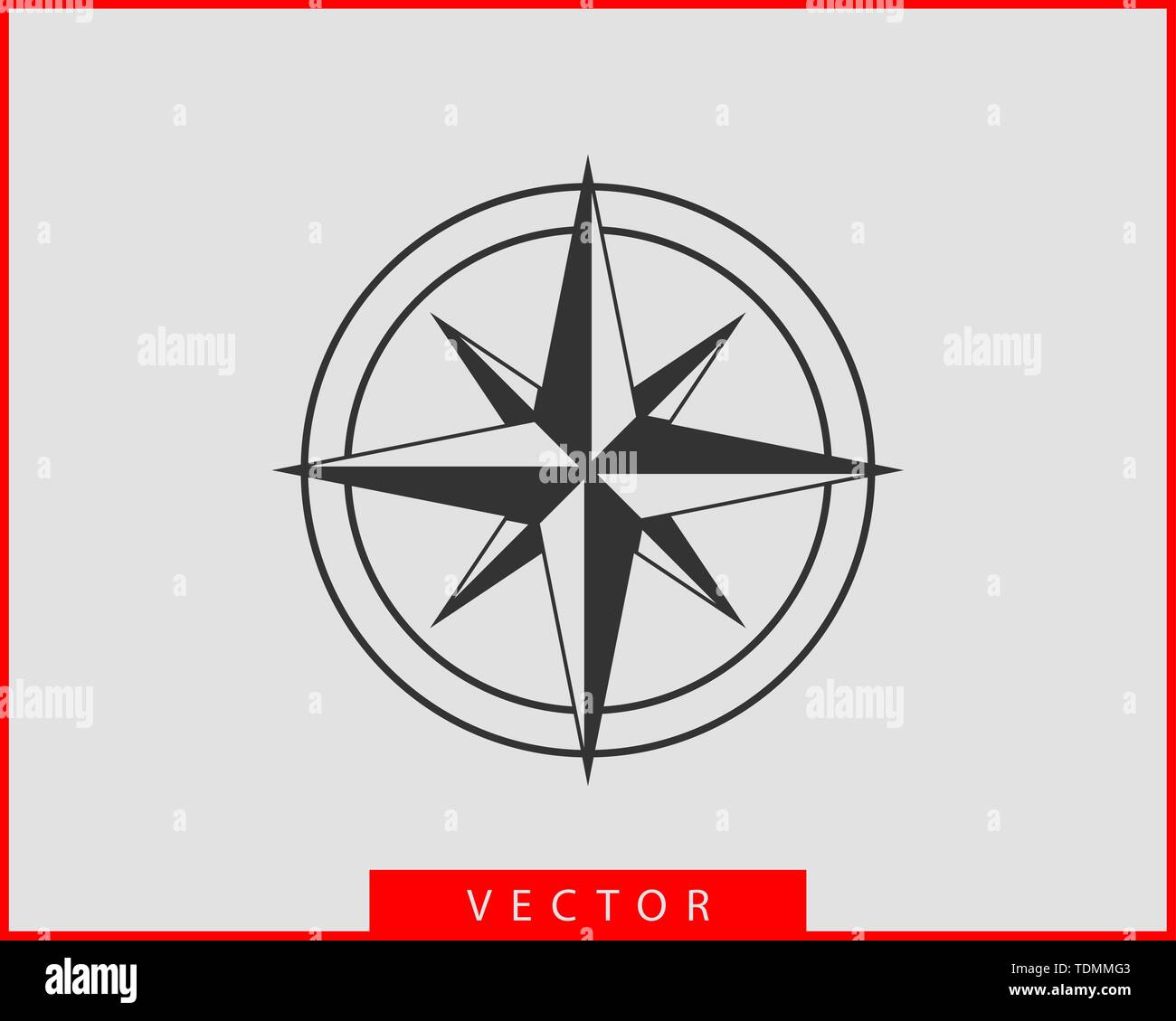 Compass icon vector. Wind rose star navigation Stock Vector Image & Art