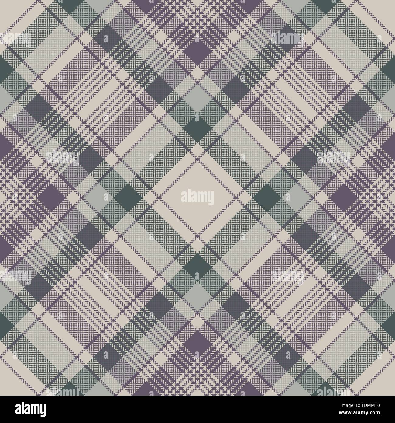 Pastel color check plaid seamless fabric texture. Vector illustration. Stock Vector