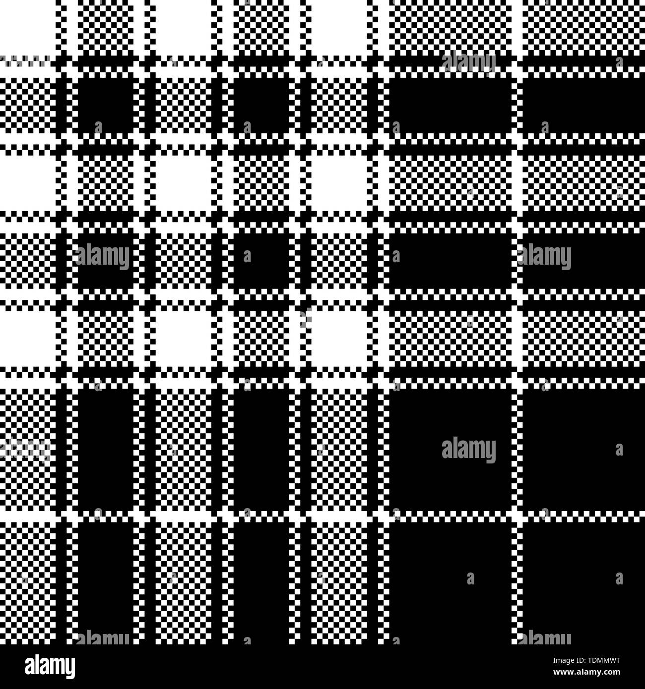 Pride of scotland tartan fabric texture pixel seamless pattern. Vector