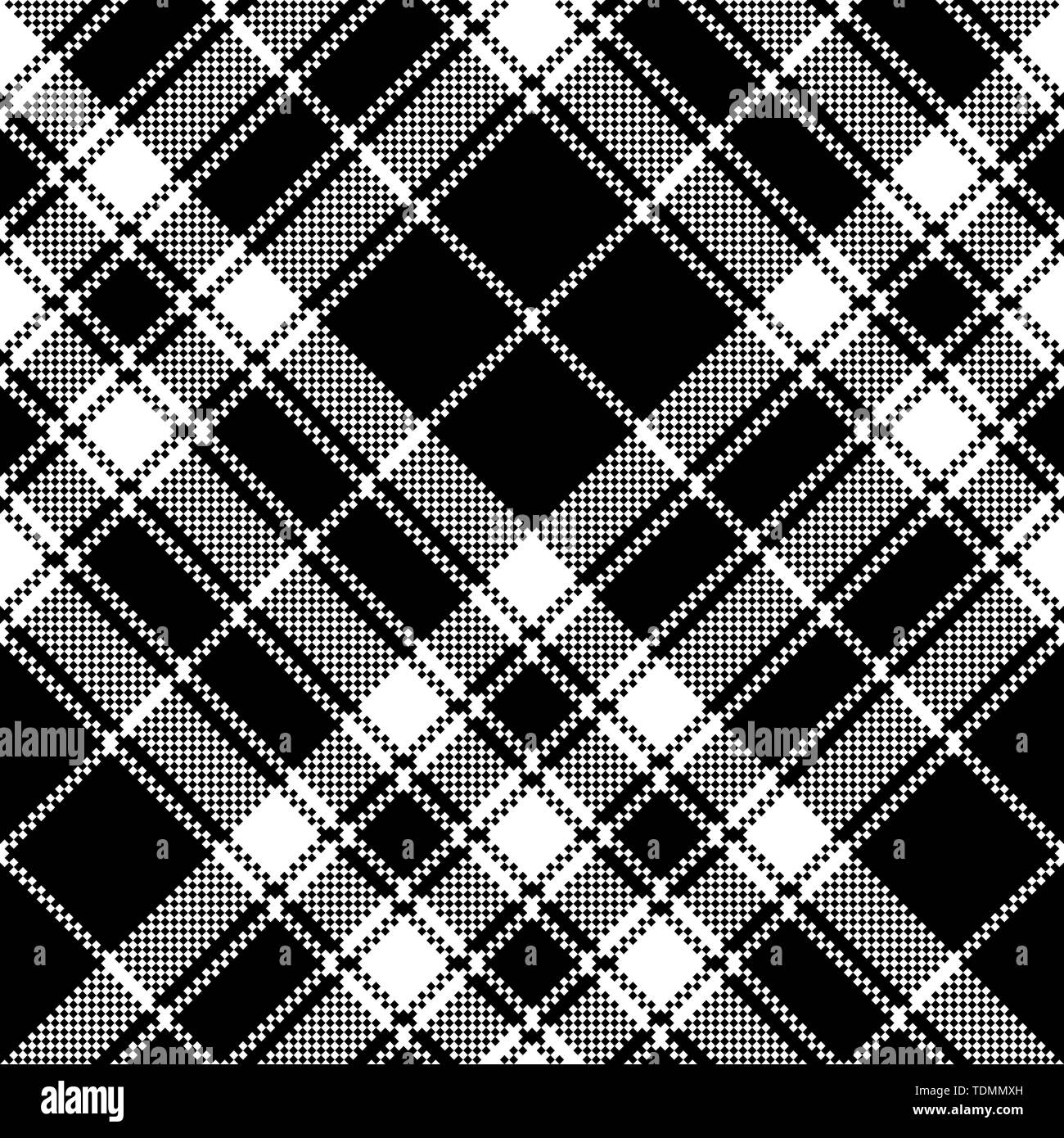 Pride of scotland tartan fabric texture pixel seamless pattern. Vector