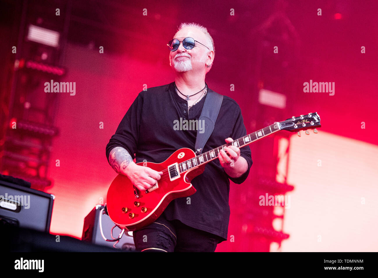 Reeves Gabrels, guitarist of the English post-punk band The Cure,  performing live on stage at the Firenze Rocks Festival 2019 Stock Photo -  Alamy