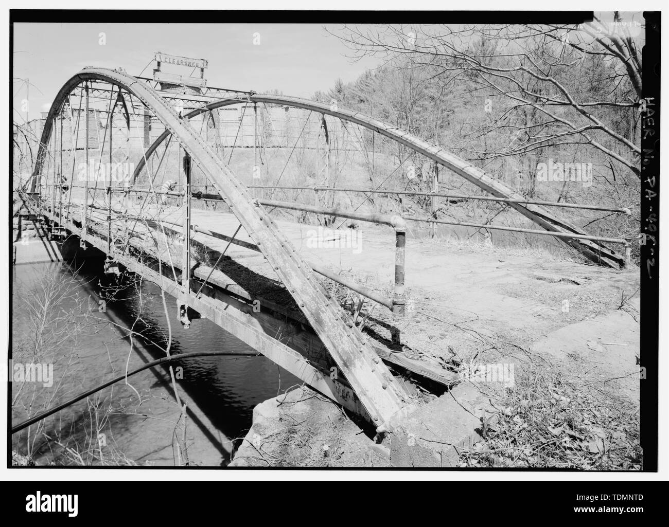 Perspective from eastern abutment. Pine Creek Bridge, Spanning Pine