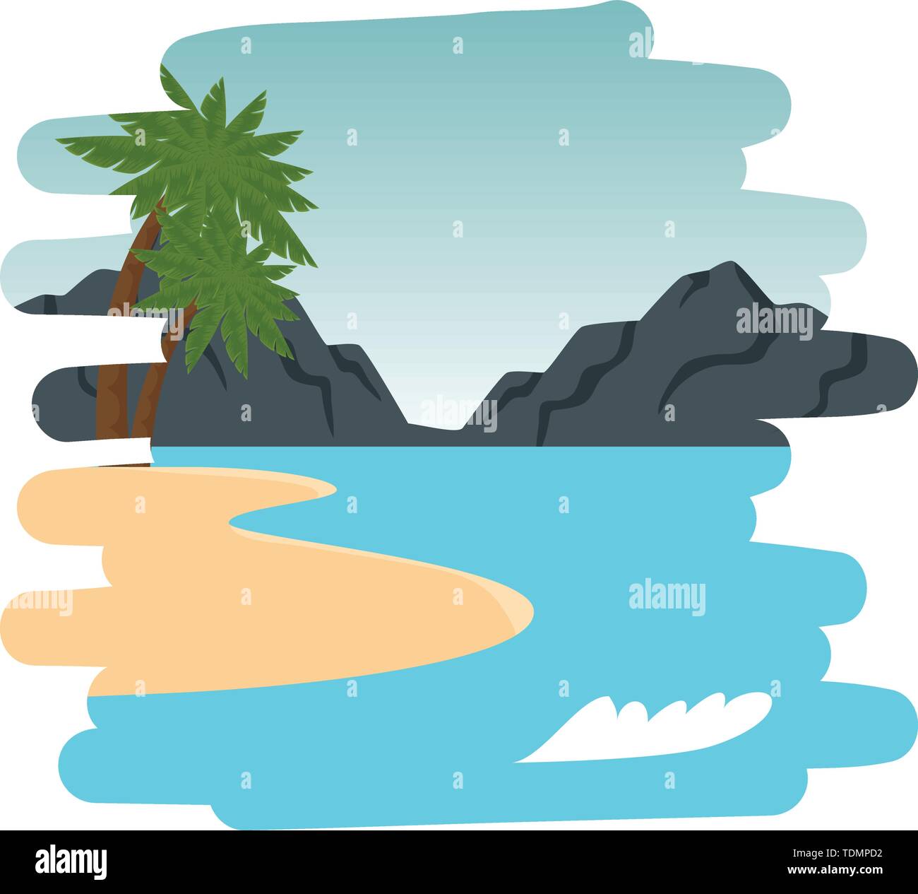 beach scene summer landscape icon Stock Vector Image & Art - Alamy