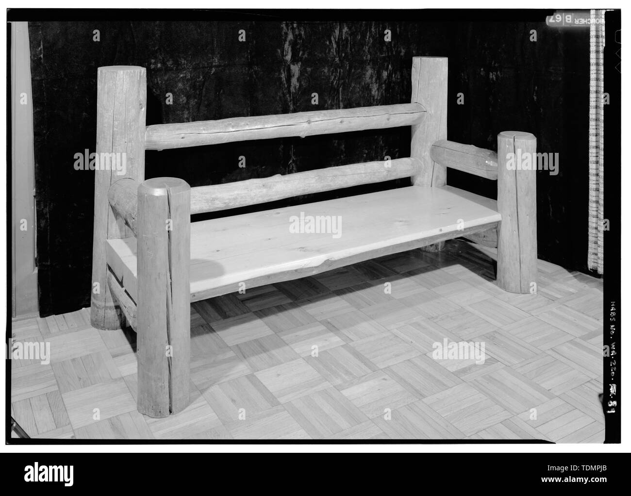 Perspective View Of Upright Cedar Bench Mount Rainier National