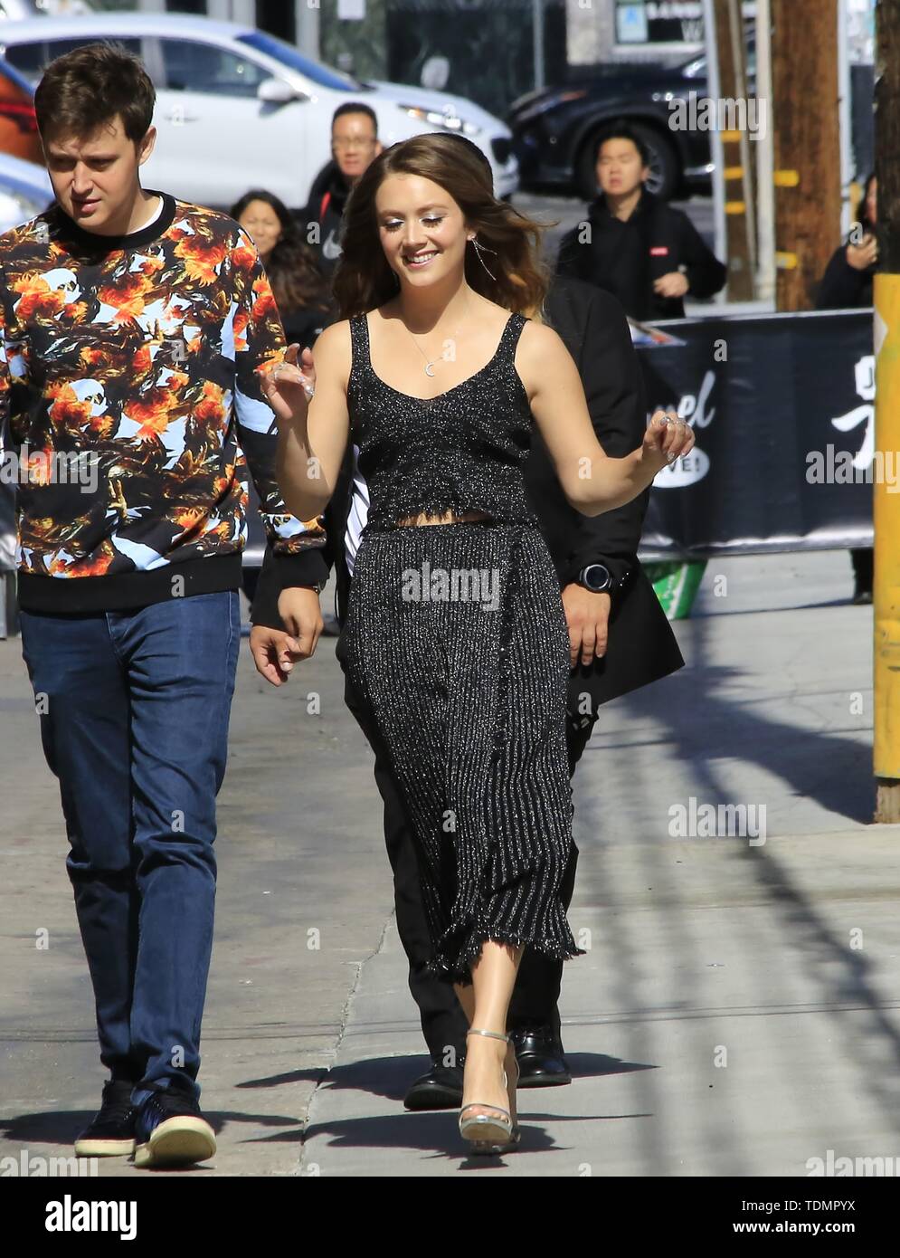 Billie Lourd and Trevor Noah arrive for appearances on Jimmy Kimmel Live! May 16, 2019 Hollywood, CA.  Featuring: Billie Lourd Where: Hollywood, California, United States When: 17 May 2019 Credit: WENN.com Stock Photo