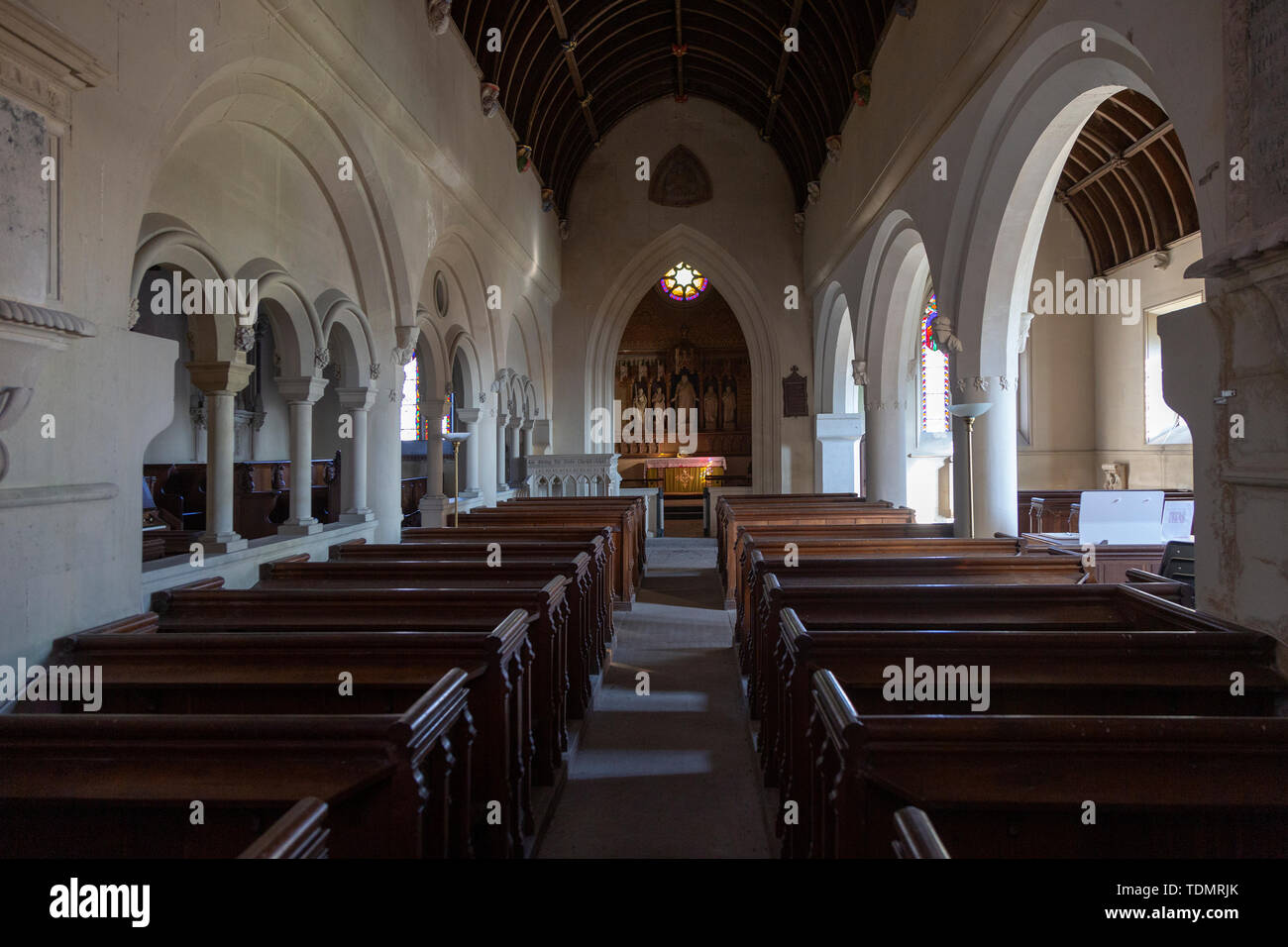 Interior Victorian village parish church of Saint Margaret of Antioch