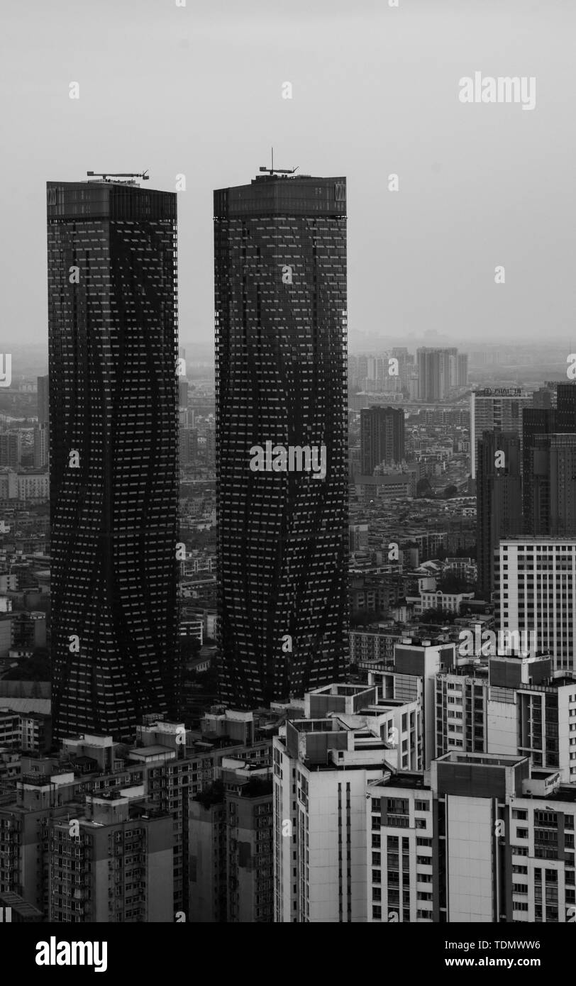 High rise apartments buildings Black and White Stock Photos & Images ...