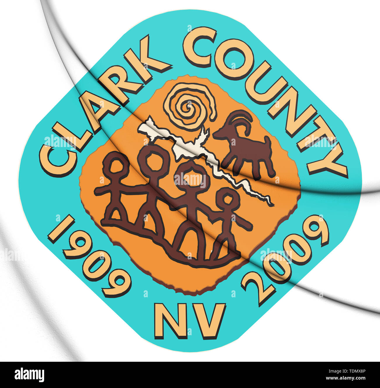 3D Seal of Clark County (Nevada), USA. 3D Illustration. Stock Photo