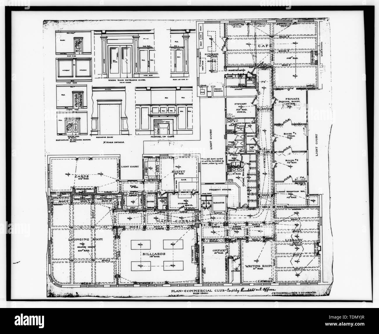PLAN OF FIRST FLOOR COMMERICAL CLUB - Boise City National Bank, 805 West  Idaho Street, Boise, Ada County, ID Stock Photo - Alamy