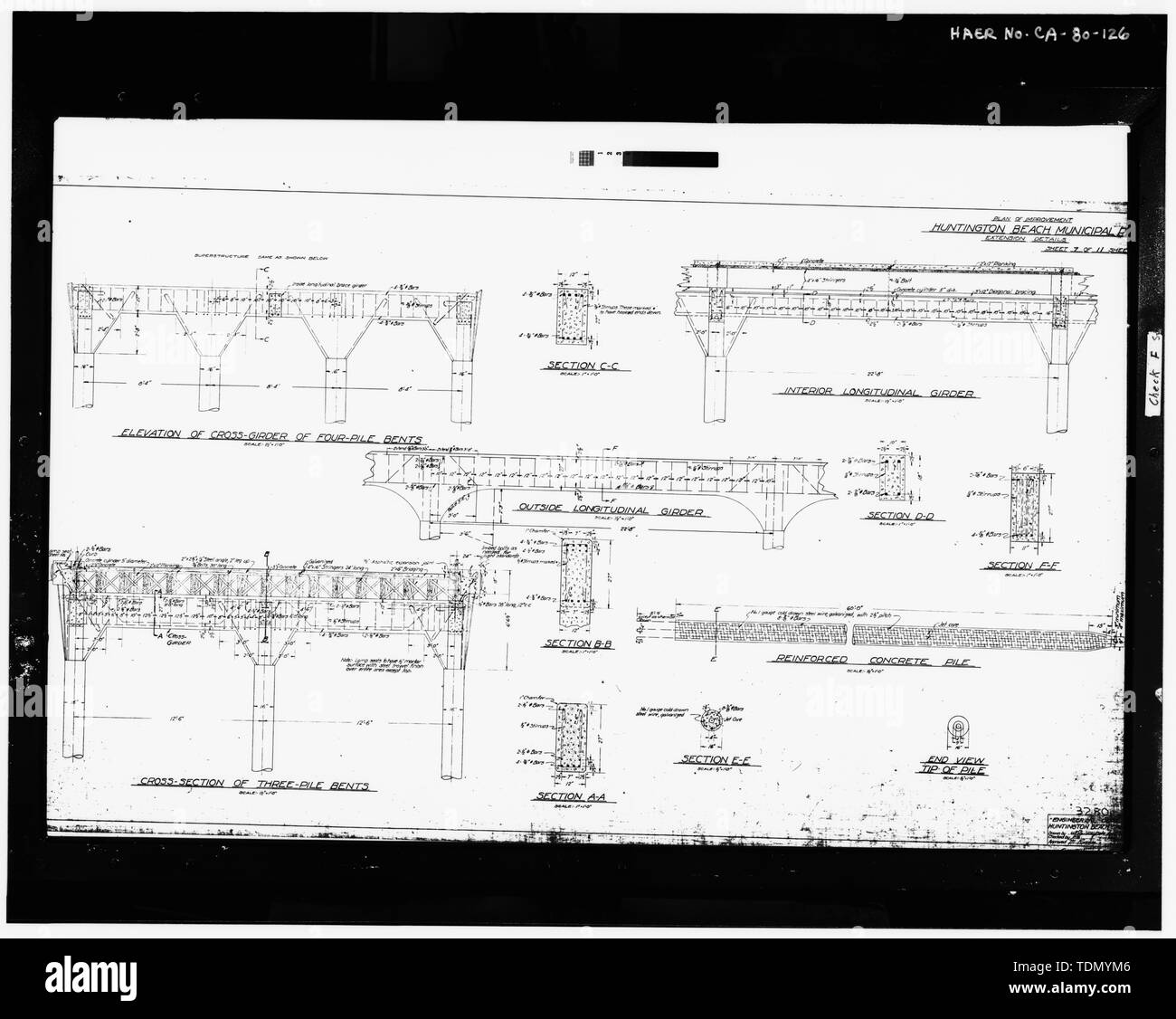 PLAN OF IMPROVEMENT, HUNTINGTON BEACH MUNICIPAL PIER EXTENSION DETAILS