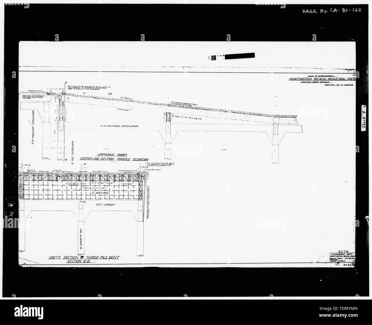 PLAN OF IMPROVEMENT, HUNTINGTON BEACH MUNICIPAL PIER MODIFIED RAMP
