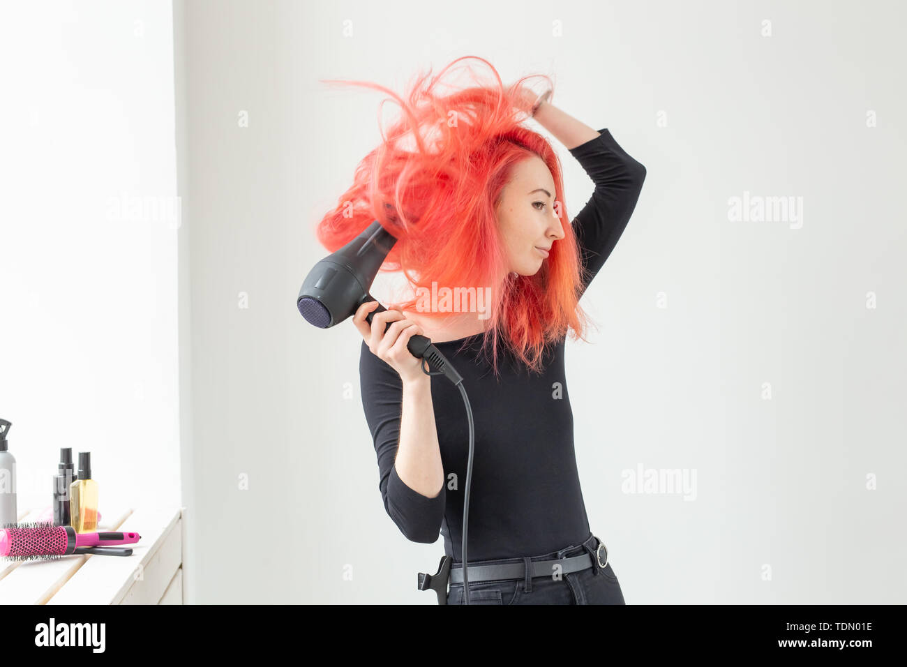 Hairdresser Beauty Salon And People Concept Young Woman Hair