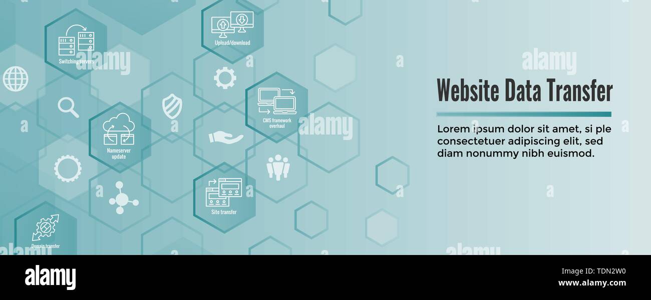 Website Data Transfer Icon Set - Web Header Banner Stock Vector Image ...