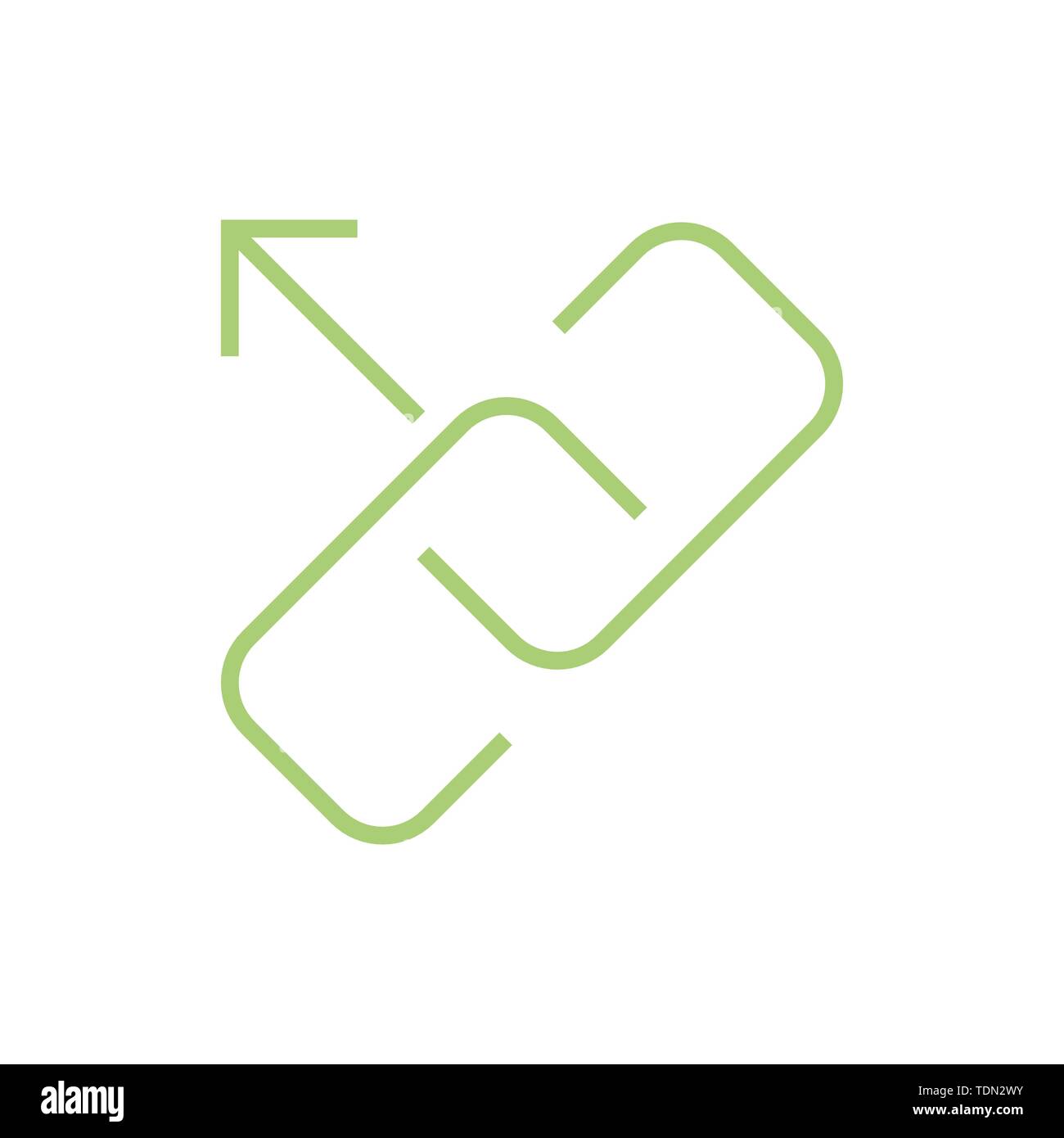 Website Link & Connectedness Icon with Chain Link Stock Vector