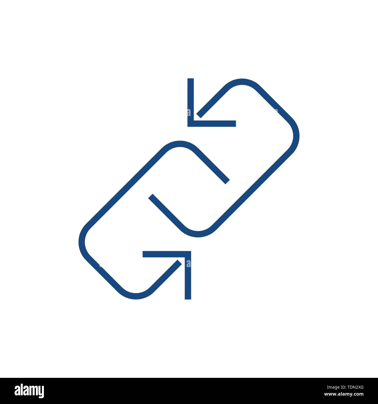 Website Link & Connectedness Icon with Chain Link Stock Vector