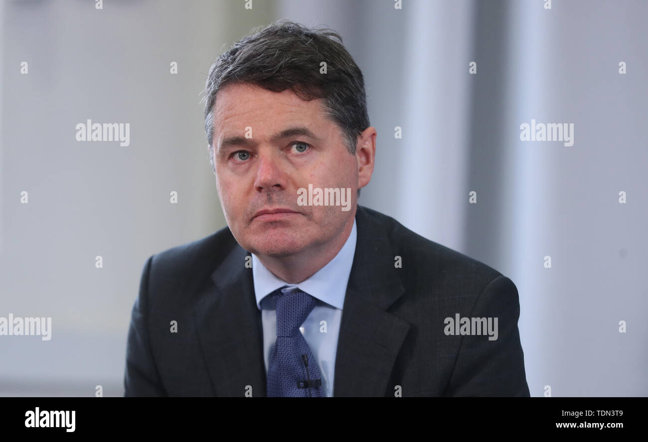 Finance Minister Paschal Donohoe at TU Dublin Grangegorman campus for the publication of the governments Climate Action Plan to Tackle Climate Breakdown. Stock Photo
