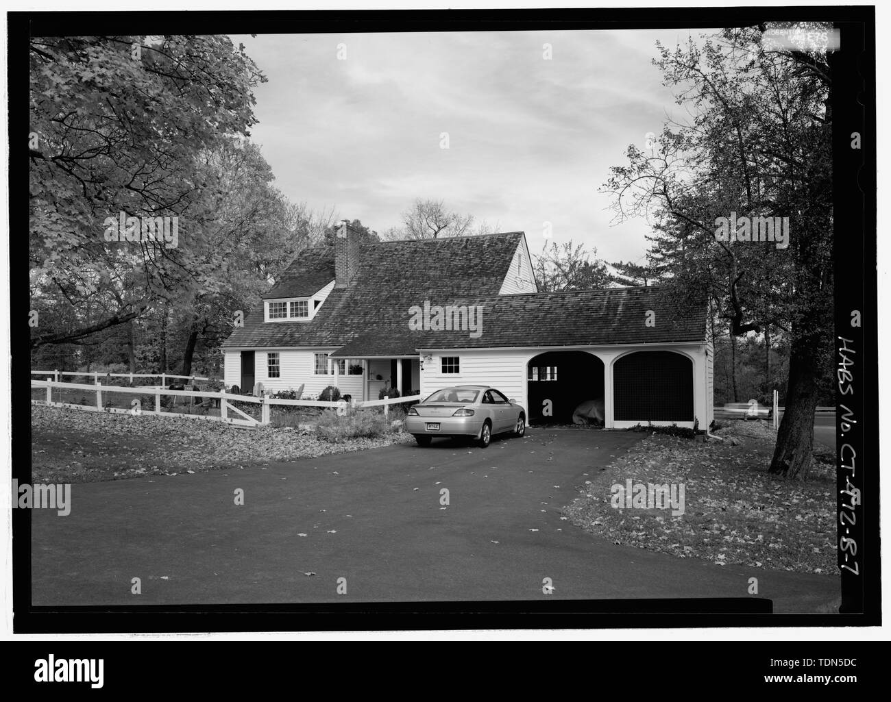 Perspective view of Farm Manager's house from southeast. HillStead