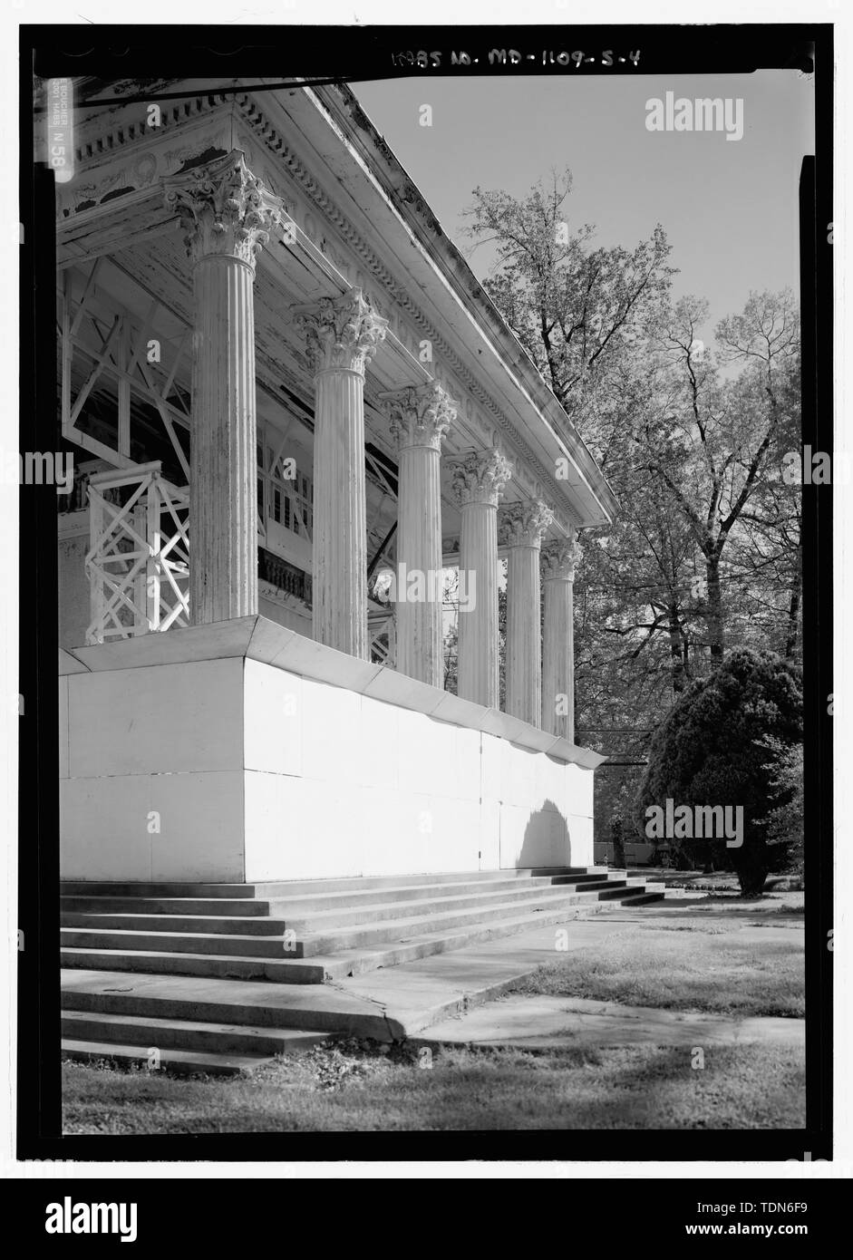 Perspective view of the entrance pavilion - National Park Seminary, Gymnasium, North of Linden Lane, south of Aloha House, Silver Spring, Montgomery County, MD; Ament, James E; Price, Virginia B, transmitter; Ott, Cynthia, historian; Boucher, Jack E, photographer; Lavoie, Catherine C, project manager; Price, Virginia B, transmitter; Price, Virginia B, transmitter Stock Photo