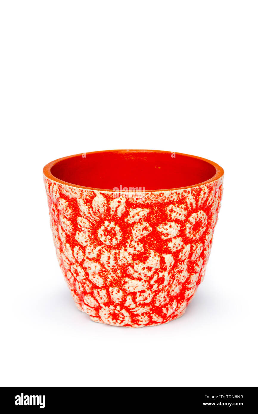 Empty flower pot isolated on white background Stock Photo - Alamy