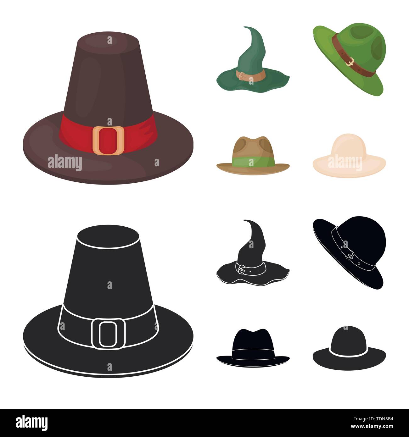 Vector design of hat and cap icon. Set of hat and model vector icon for ...