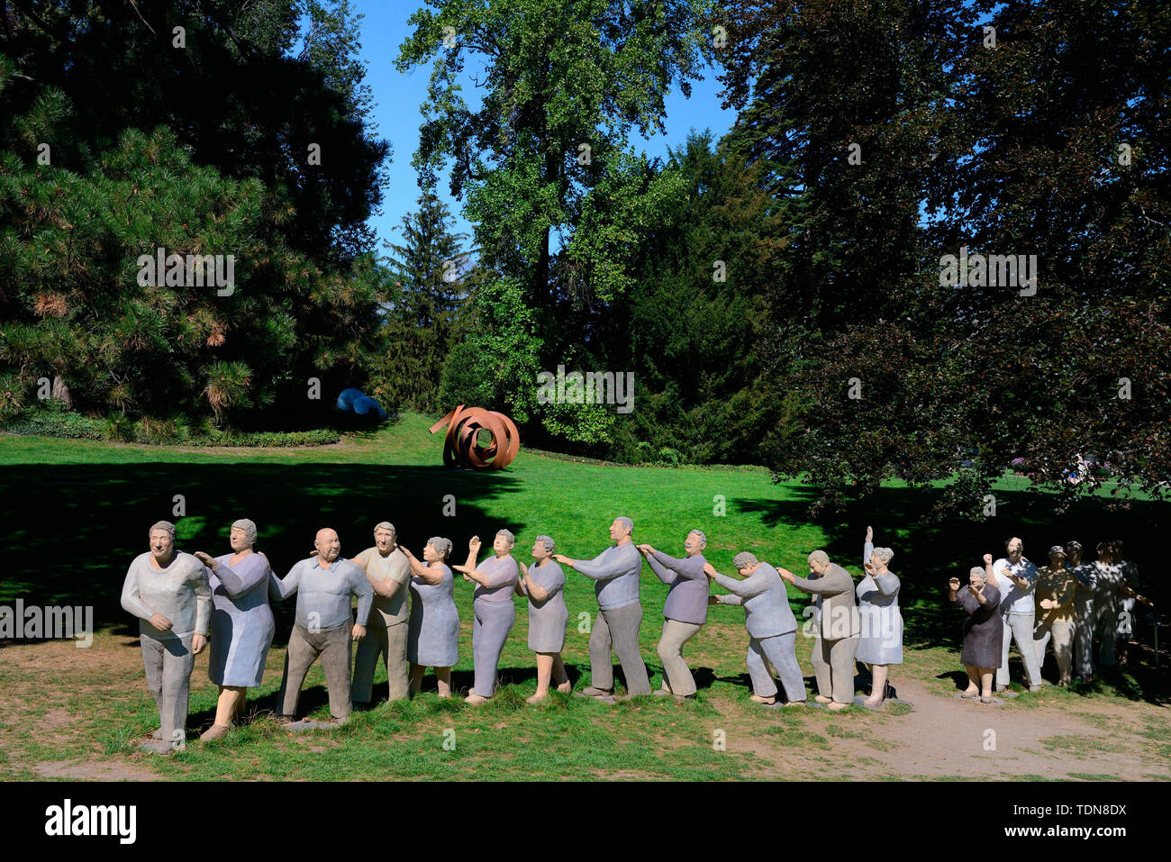Bad Ragaz, Skulpturenaustellung Bad RagARTz 2018, Christel Lechner, Polonaise 2005, Kunstausstellung, Kurpark, Bad Ragaz, Kanton St. Gallen, Schweiz Stock Photo