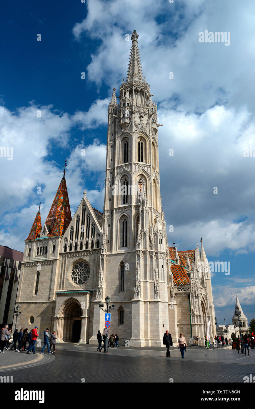 Matthiaskirche, Fischerbastei am Burgberg, Buda, Budapest, Ungarn, Europa Stock Photo