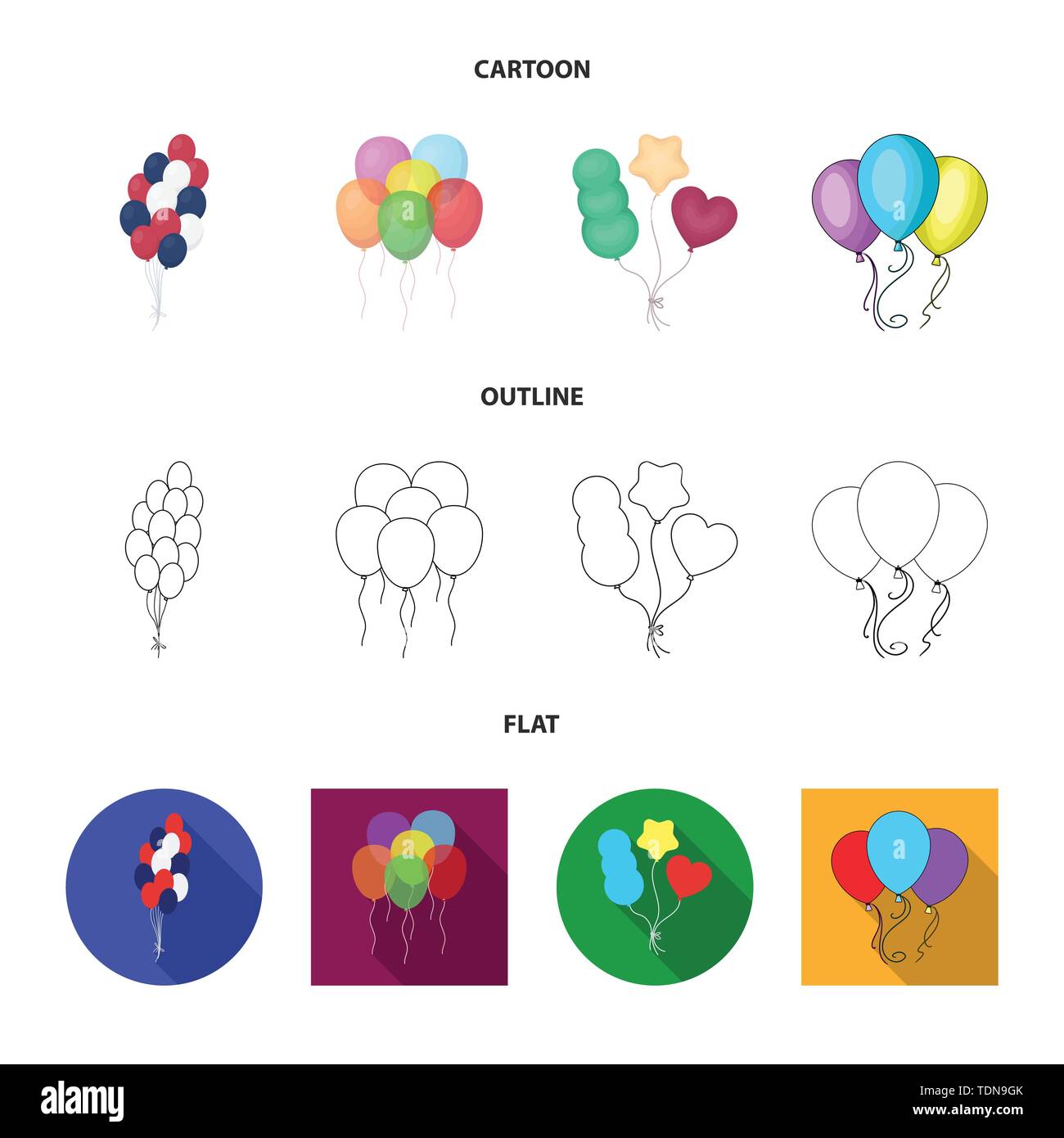 Vector design of happy and fun icon. Set of happy and balloon stock ...