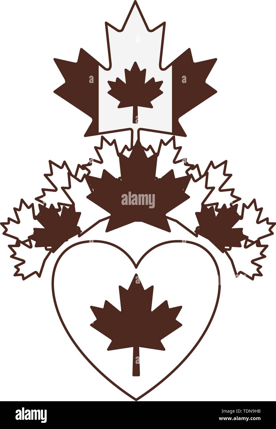 Maple Leaf Heart And Canada Design Stock Vector Image And Art Alamy