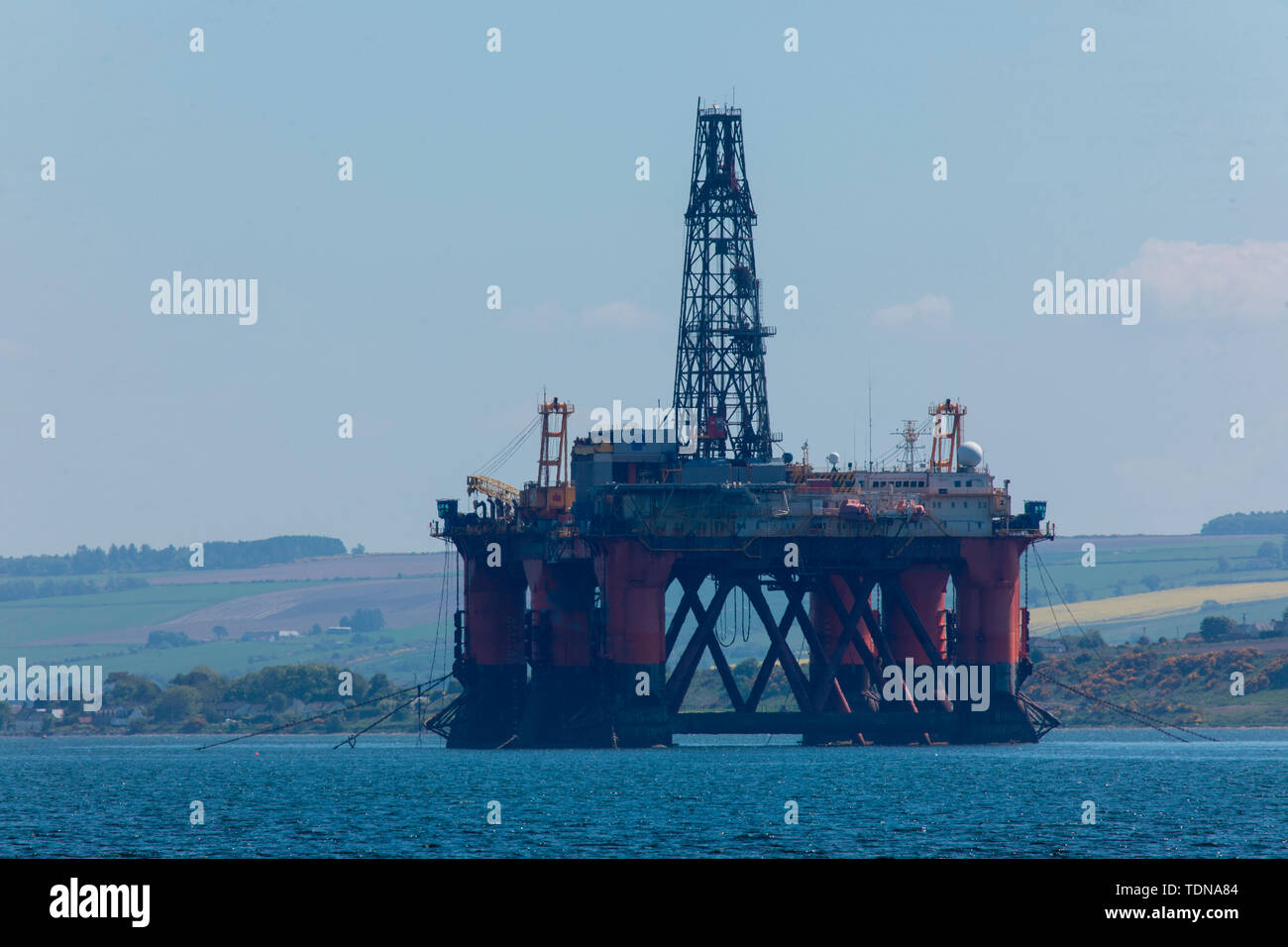 Oil Rig, Firth of Moray, Scotland, UK Stock Photo