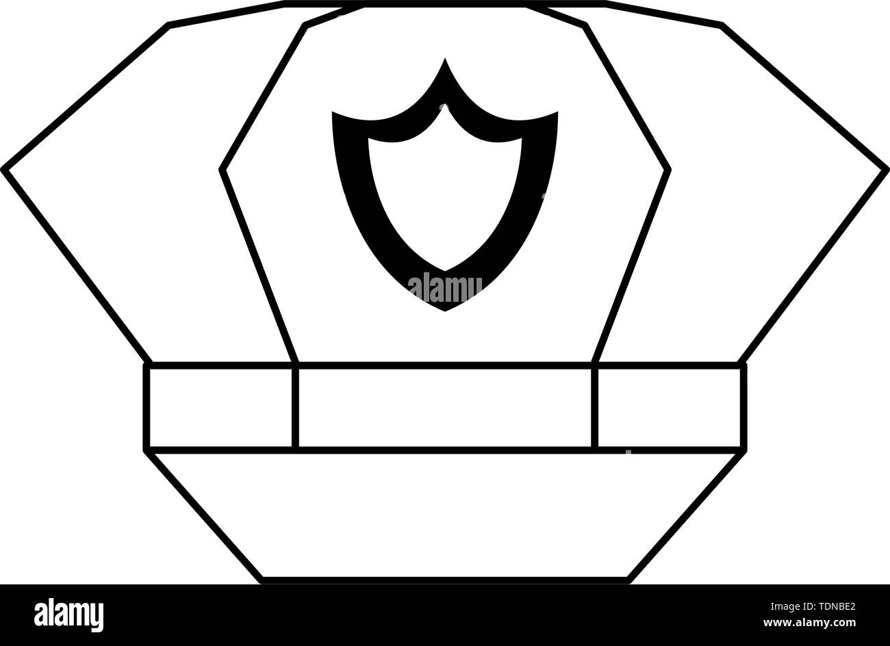 police-cap-with-badge-symbol-isolated-in-black-and-white-stock-vector-image-art-alamy
