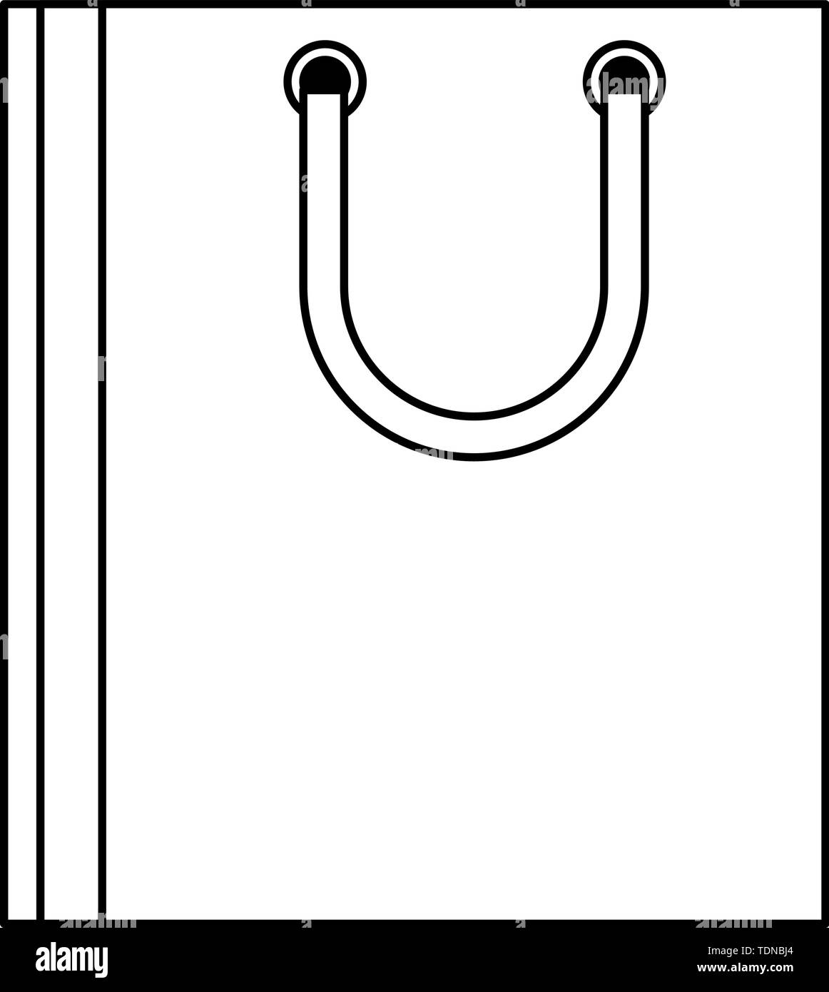 Shopping bag retail symbol isolated in black and white Stock Vector ...