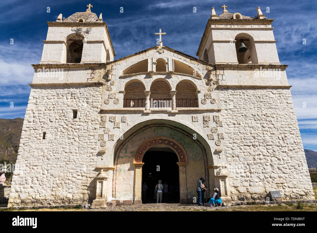 Church of Santa Ana, saint Ana, Maca, Colca Canyon, Peru, South America, Stock Photo