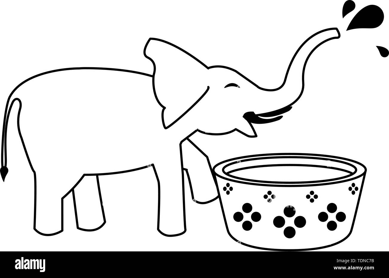 Elephant drinking water from pot cartoon in black and white Stock Vector Image & Art - Alamy Elephant drinking water from pot cartoon in black and white Stock Vector Image & Art - Alamy