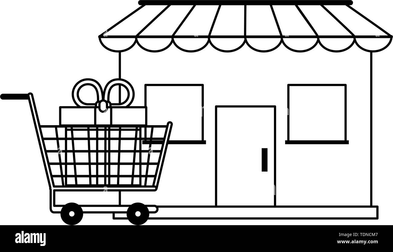 Shopping sales and marketing symbols in black and white Stock Vector ...