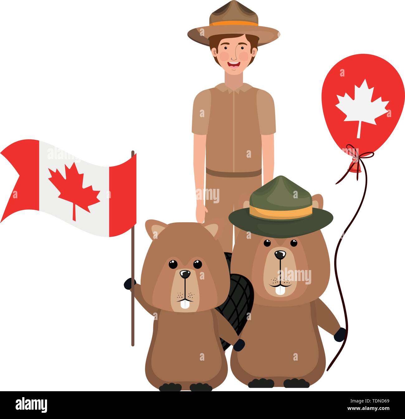 Beaver animal and ranger of canada design Stock Vector Image & Art Alamy