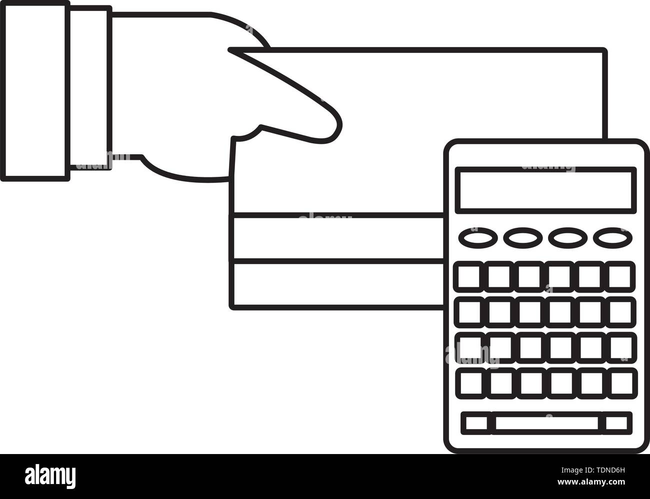 Hand Holding A Credit Card In Black And White Stock Vector Image Art 