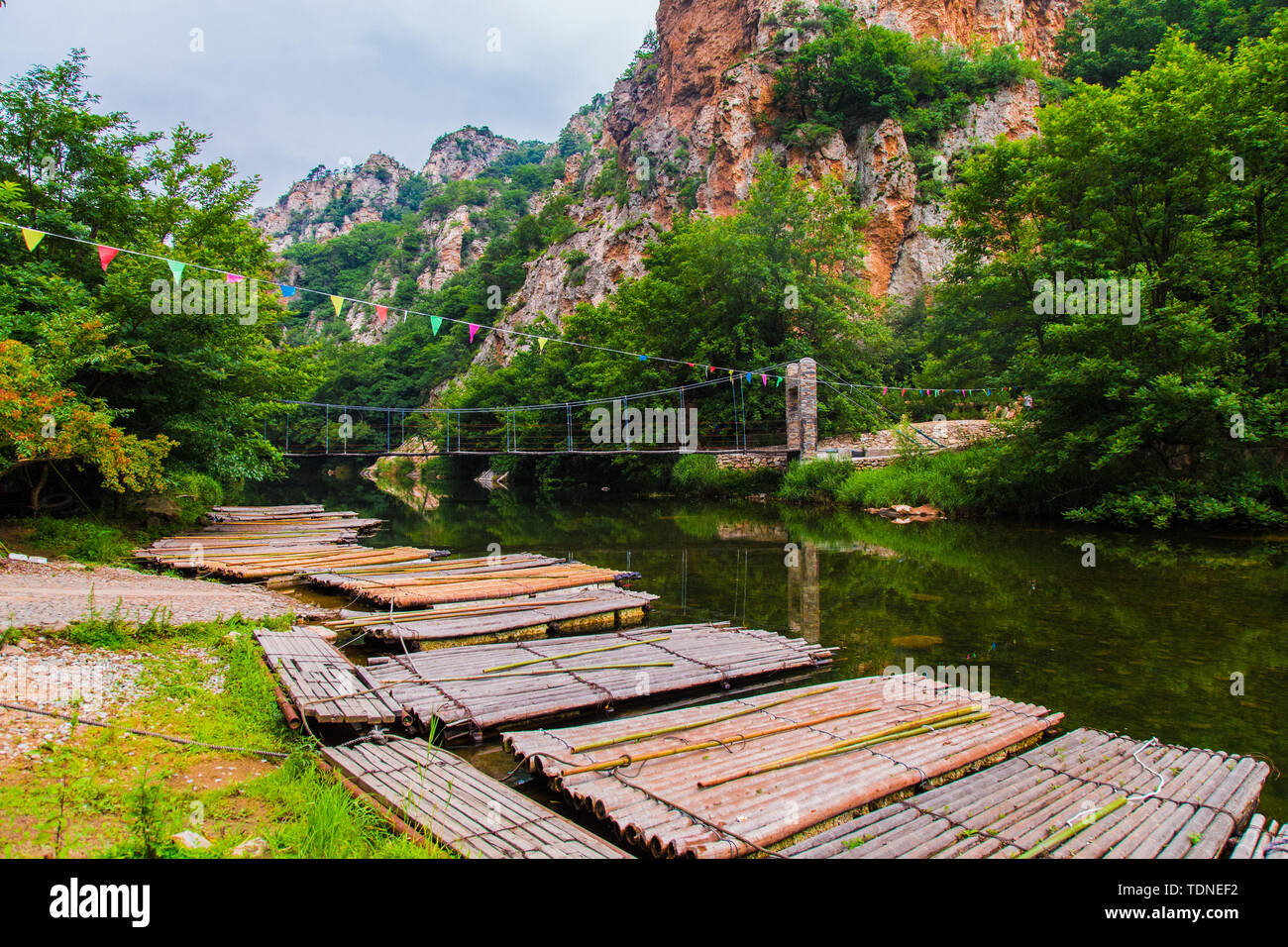 Bamboo rafts in landscape hi-res stock photography and images - Alamy