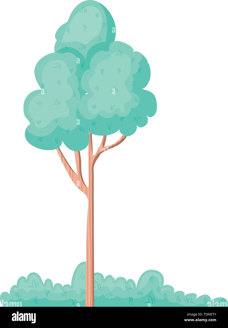 landscape with trees and plants isolated icon Stock Vector Image & Art ...