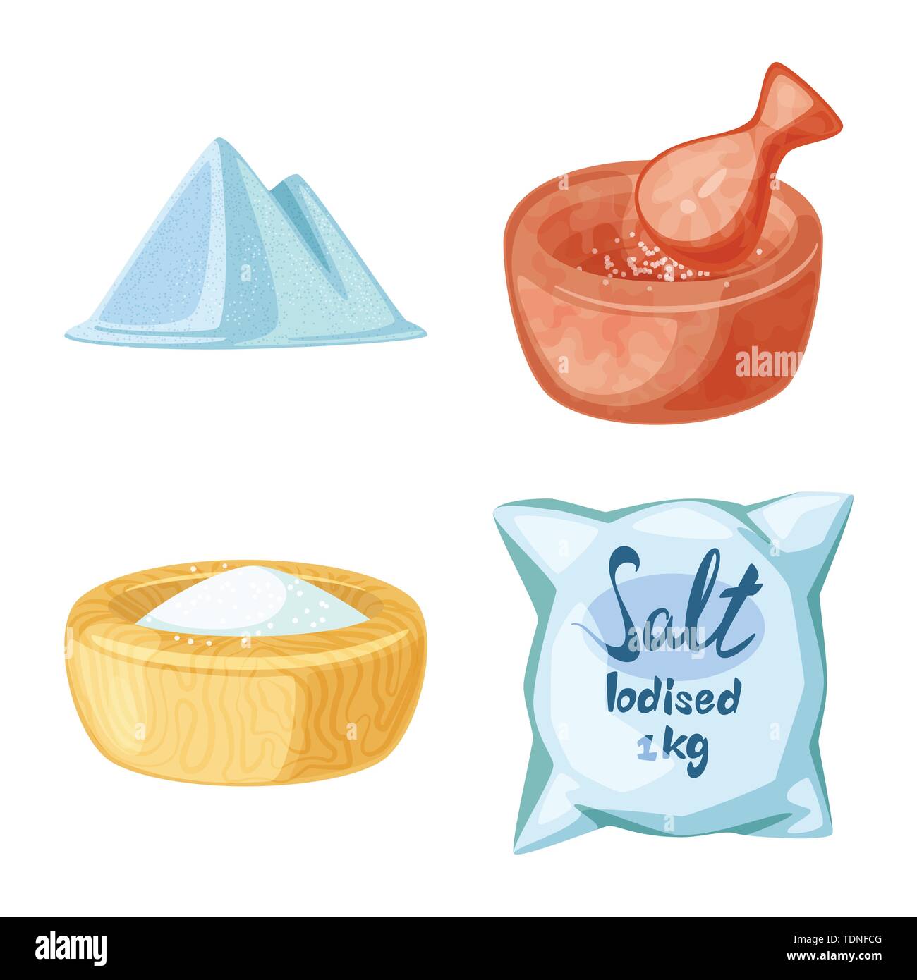 Vector design of salt and food icon. Collection of salt and mineral ...