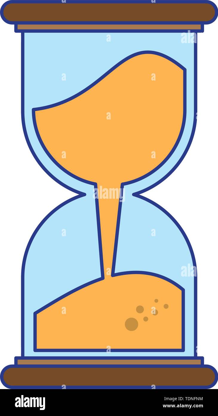 Hourglass antique time isolated symbol blue lines Stock Vector Image ...